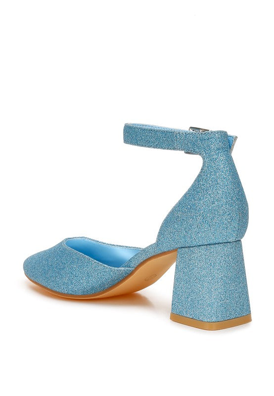 Glitter Block Heel Sandals