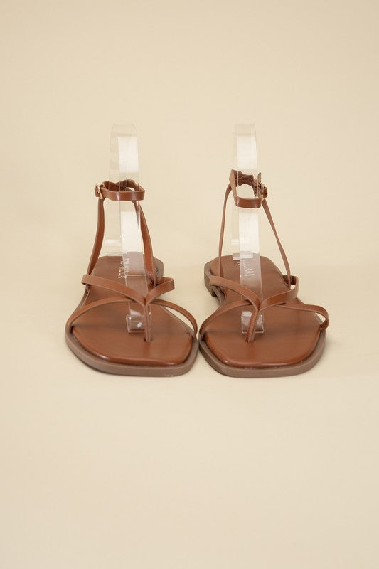 Ankle Strap Thong Flat Sandals