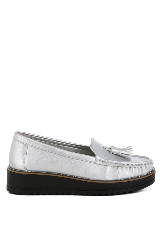 Metallic Tassel Loafers