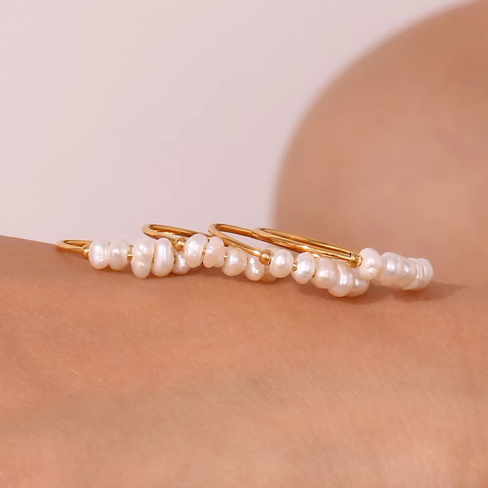 18K Gold-Plated Baroque Pearl Ring - alternate ring view