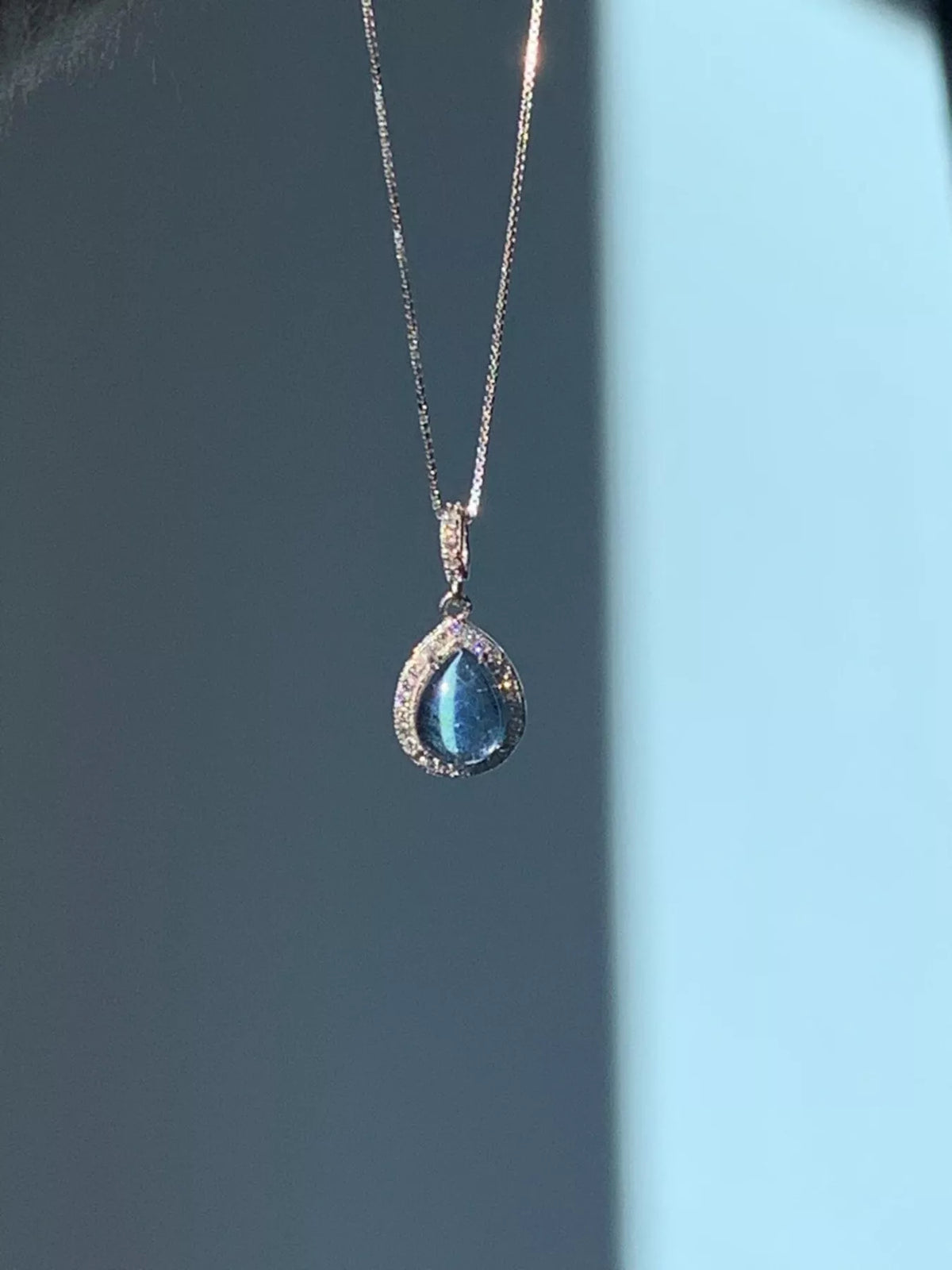 Crystal Teardrop Pendant Necklace - alternate necklace view