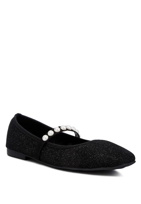 Pearl Strap Ballerina Flats