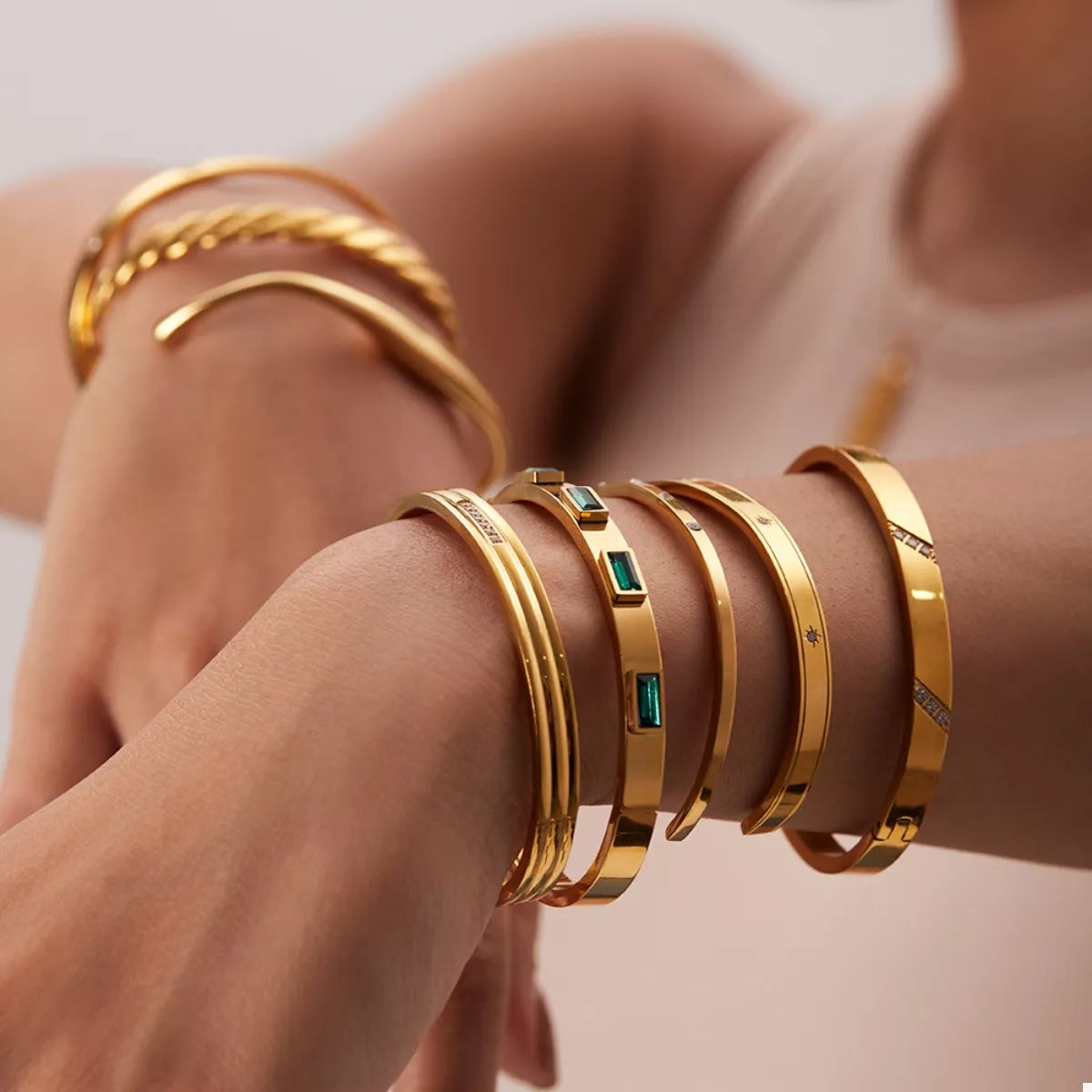 18K Gold-Plated Stainless Steel Zircon Bracelet - alternate jewelry view