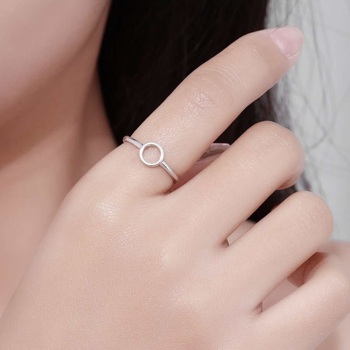 Sterling Silver Circle Ring in Silver - women's ring