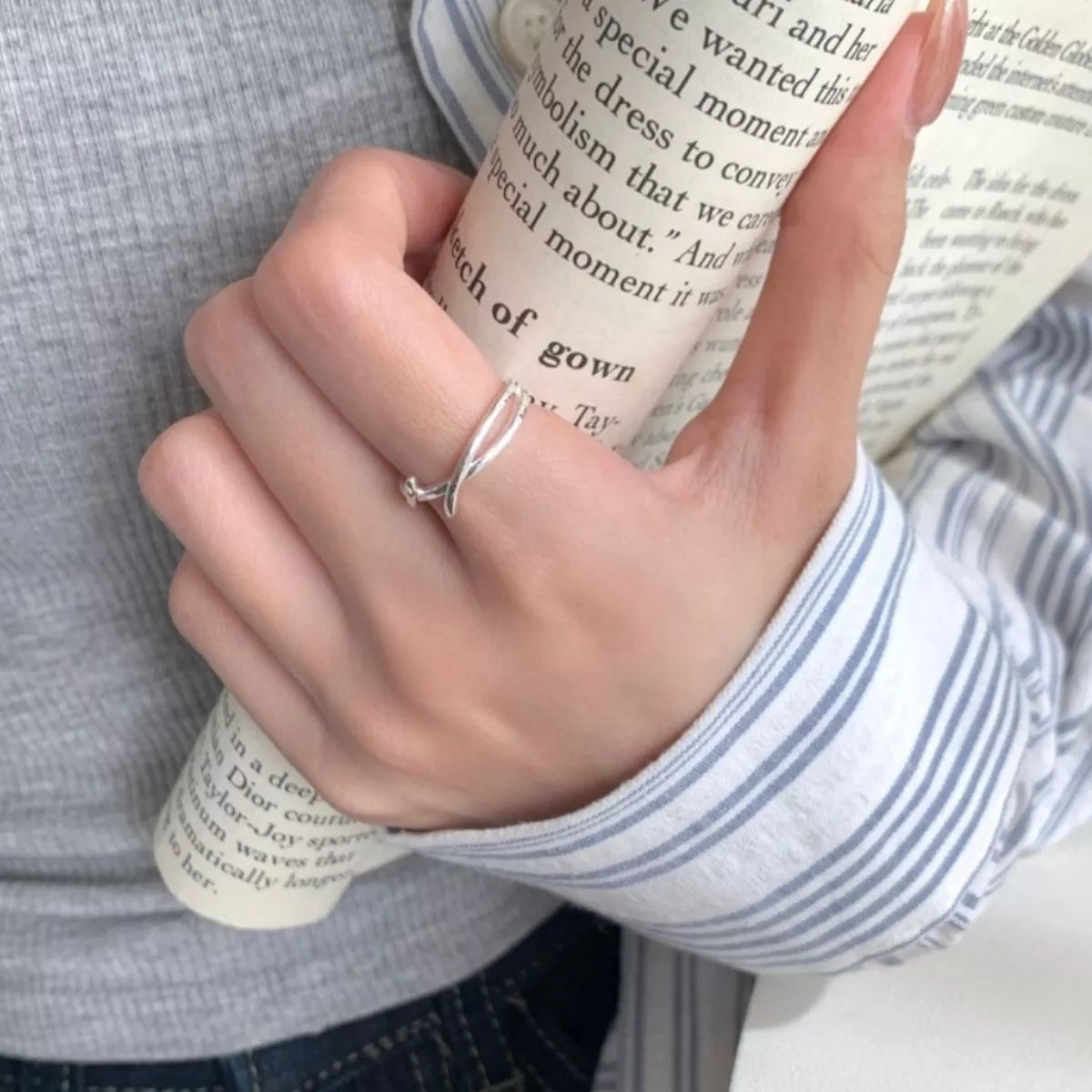 Sterling Silver Open Ring - alternate ring view