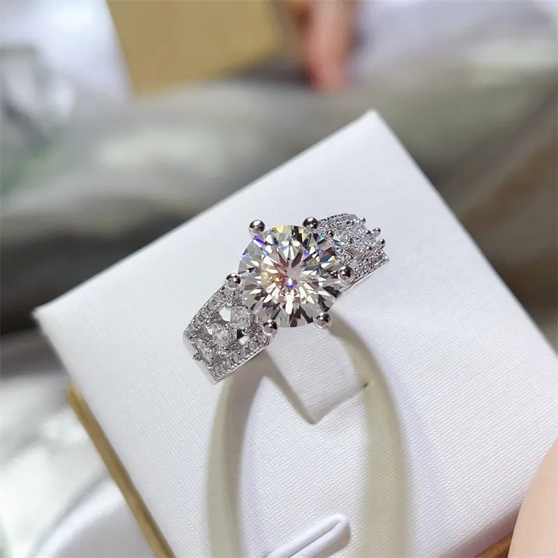 3 Carat Sterling Silver Moissanite Ring - alternate ring view