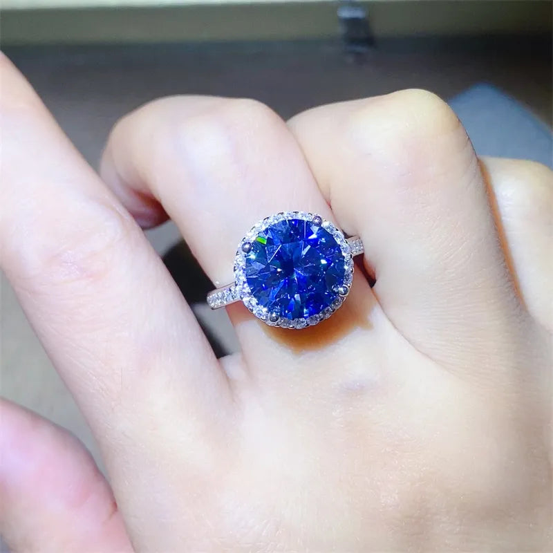 5 Carat Moissanite Sterling Silver Ring in Silver - women's ring