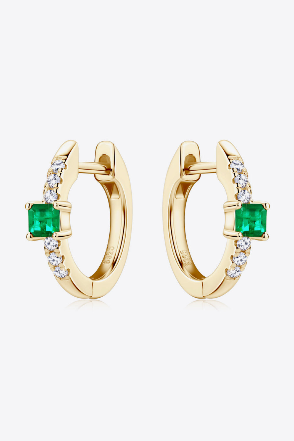 Lab-Grown Emerald Earrings in Gold - women's earrings