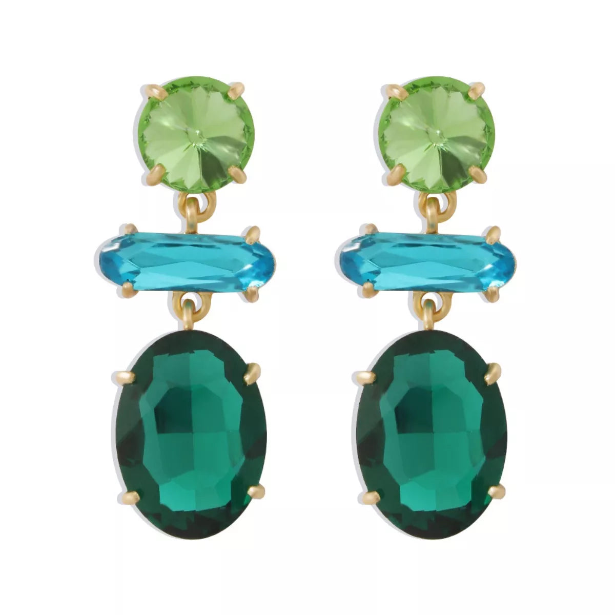 Alloy Geometric Dangle Earrings - alternate earring view