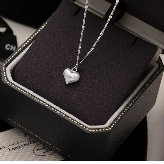 Sterling Silver Heart Necklace - alternate necklace view