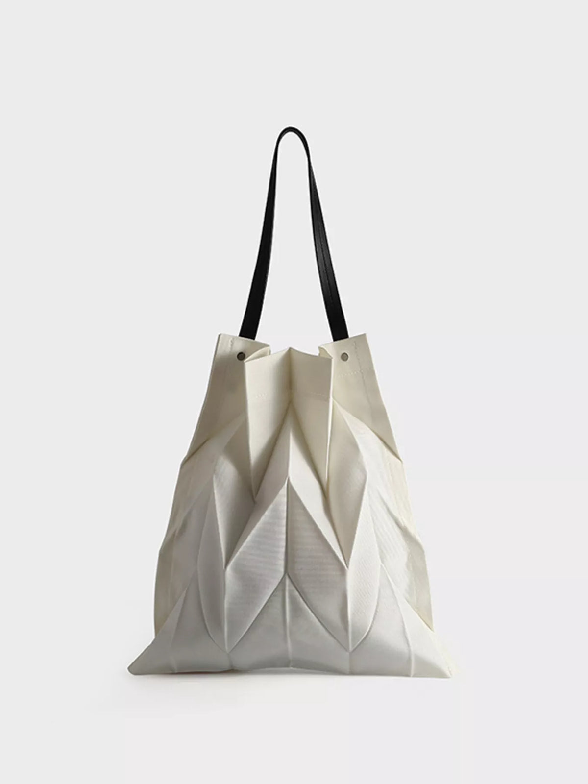 Minimalist Geometric Pleated Tote Handbag - alternate product view