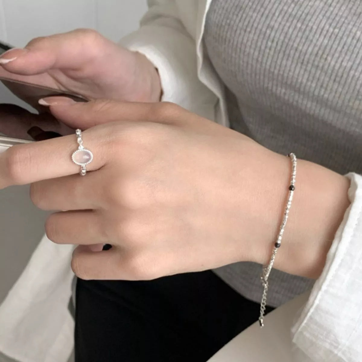 Sterling Silver Open Ring - alternate ring view