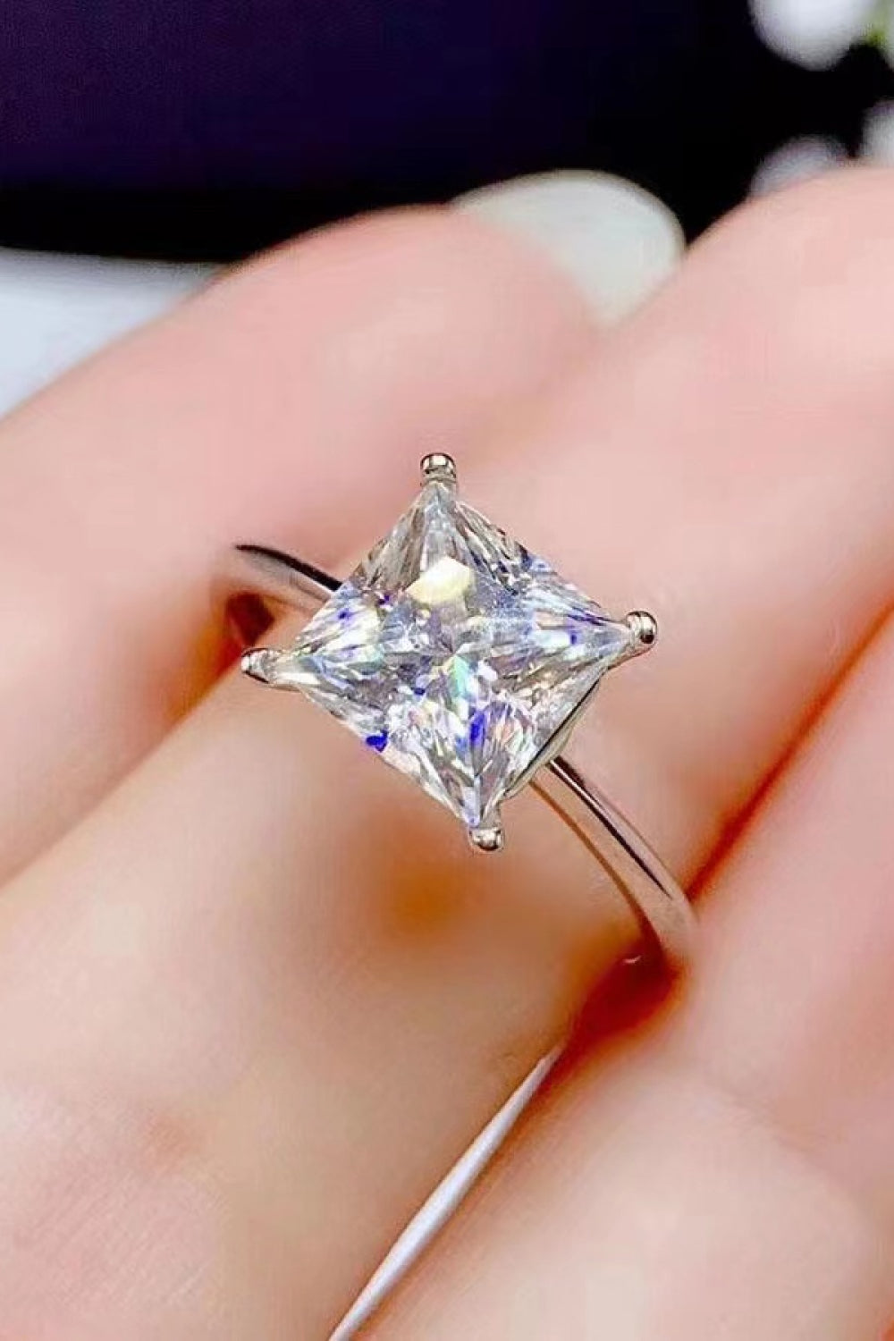 5 Carat Moissanite Solitaire Ring - alternate ring view