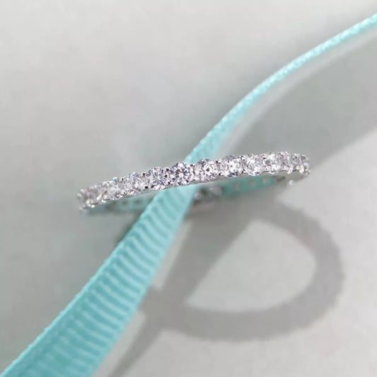 Sterling Silver Zircon Ring in White - women's ring