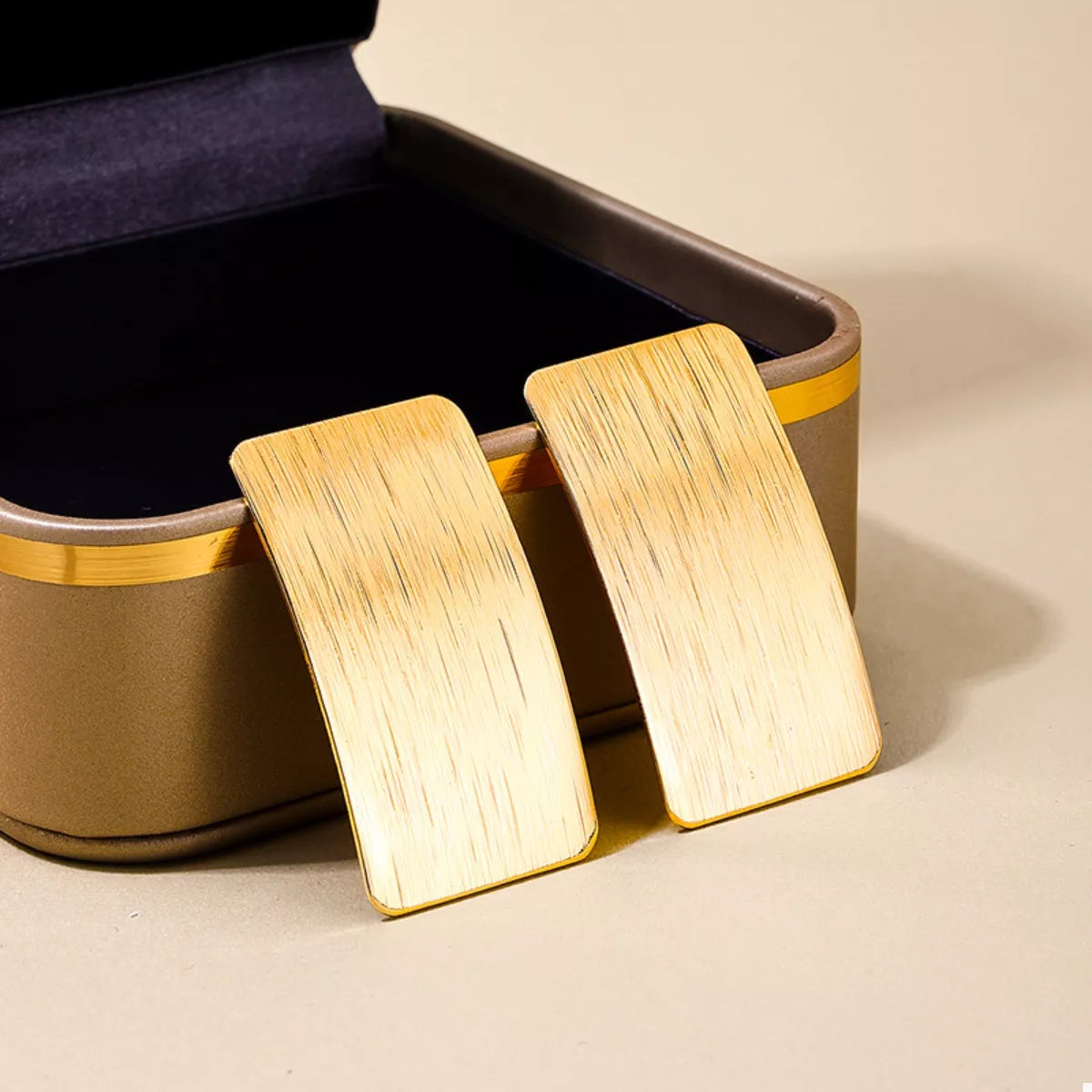 18K Gold-Plated Rectangle Earrings in Gold - women's earrings