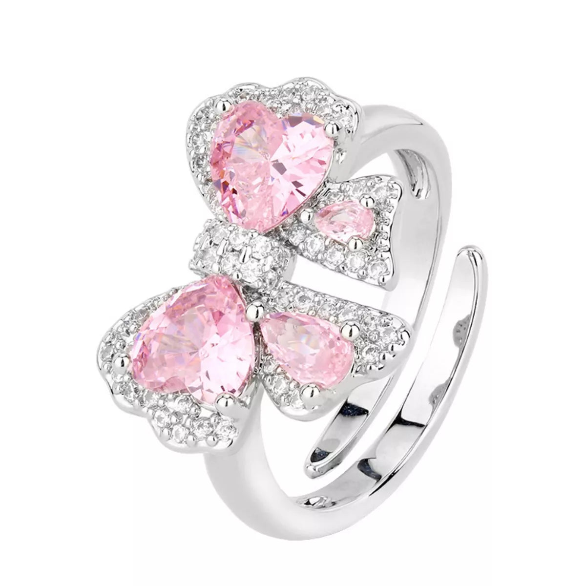 Zircon Bow Bypass Ring - alternate ring view