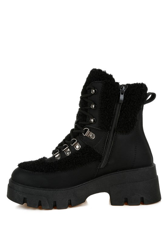 Faux Fur Chunky Boots