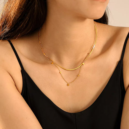 18K Gold-Plated Minimalist Necklace in Style A - women's necklace