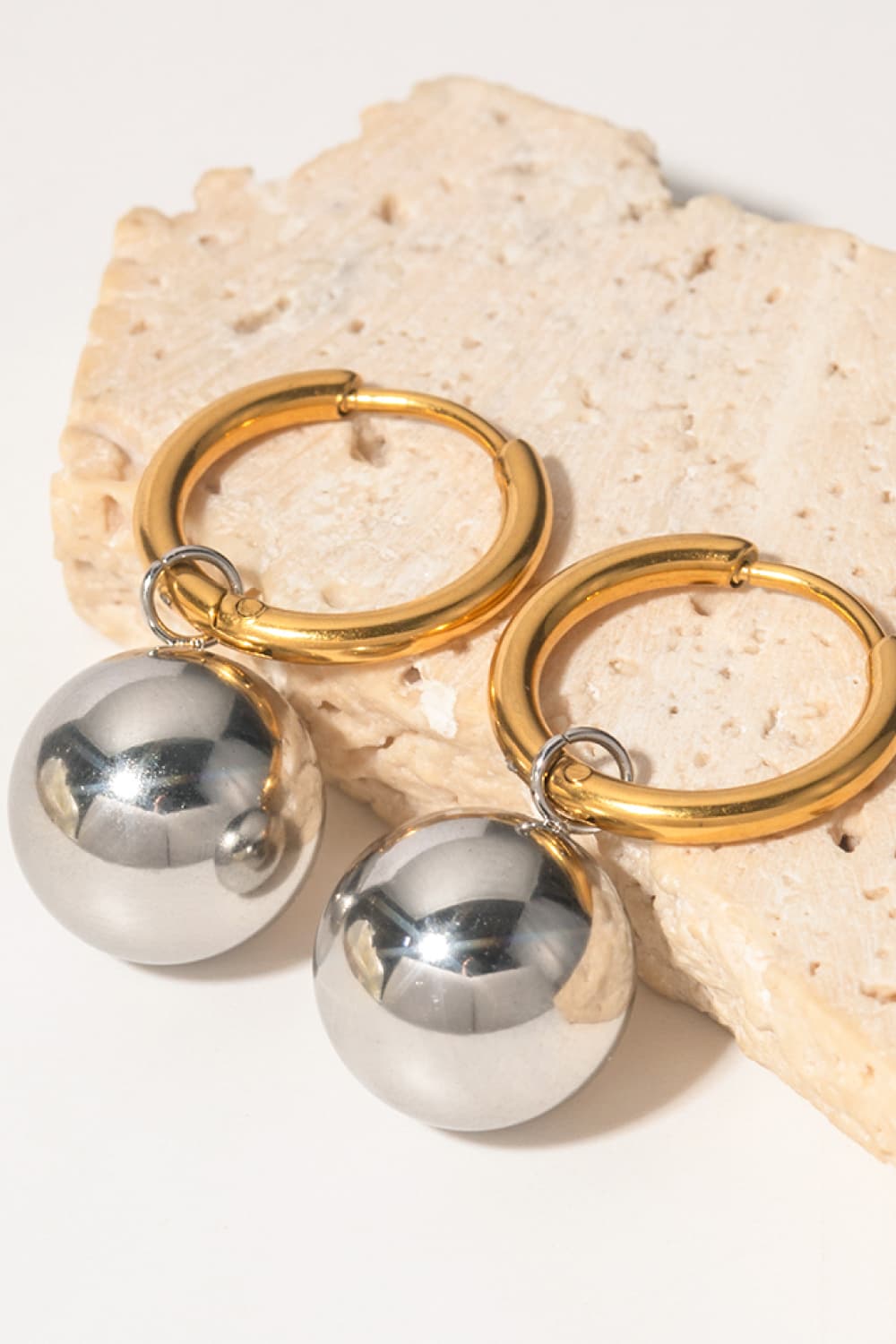 18K Gold-Plated Copper Ball Drop Earrings - alternate earring view