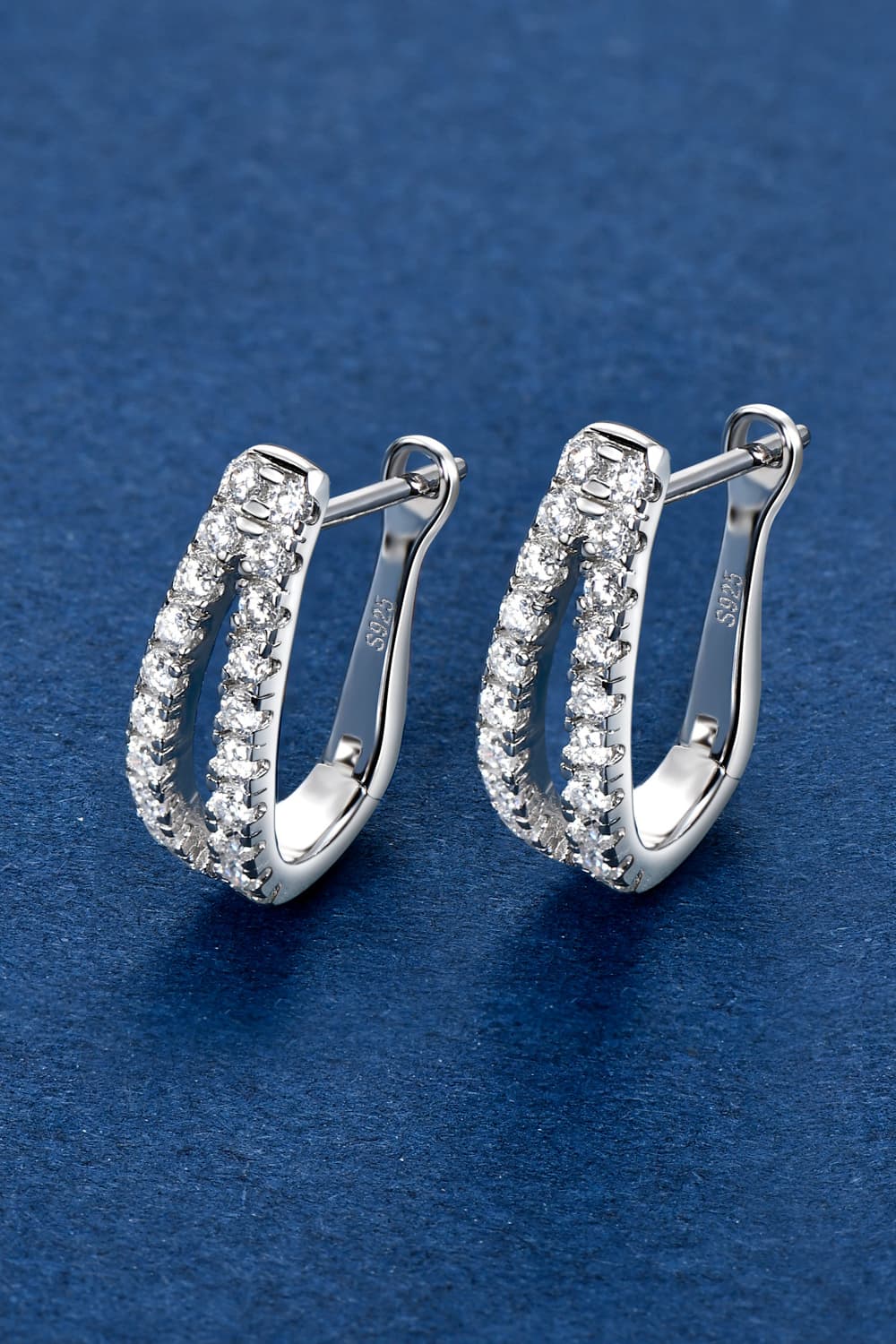 Moissanite Sterling Silver Earrings in Silver - women's earrings