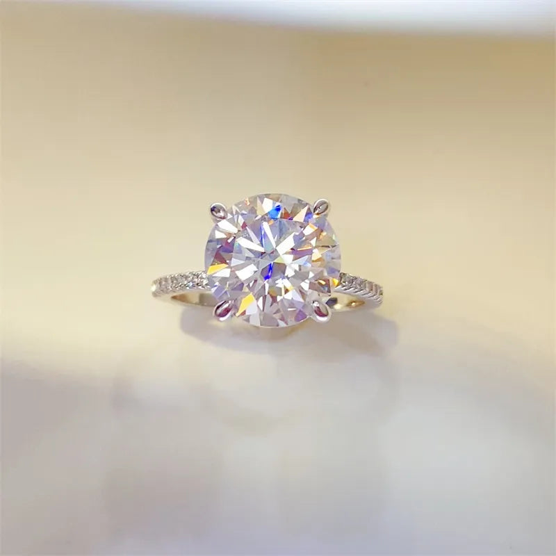 5 Carat Moissanite Sterling Silver Ring - alternate ring view