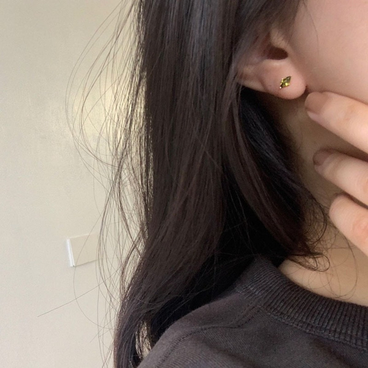 18K Gold-Plated Zircon Geometric Earrings in Gold - women's earrings