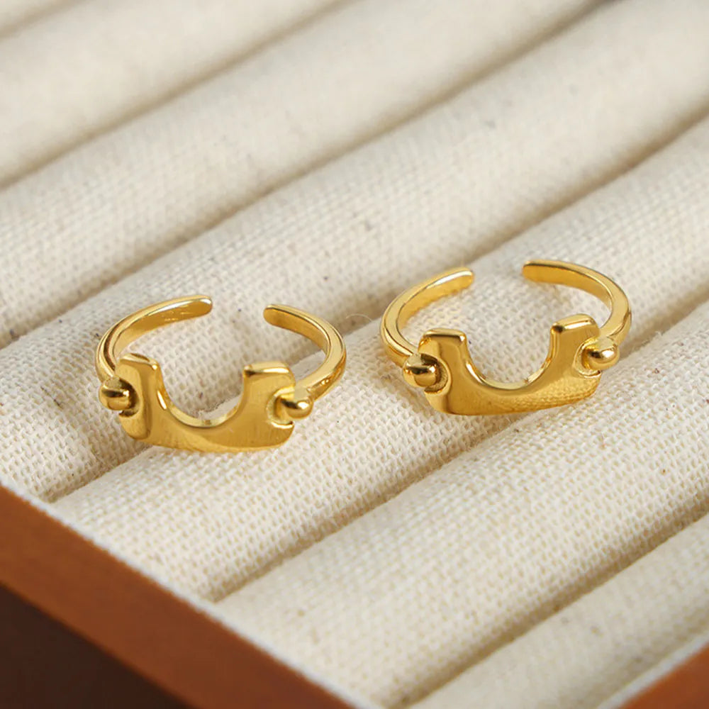 18K Gold-Plated Irregular Open Ring - alternate ring view