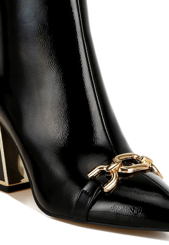 Metallic Chain Detail Boots