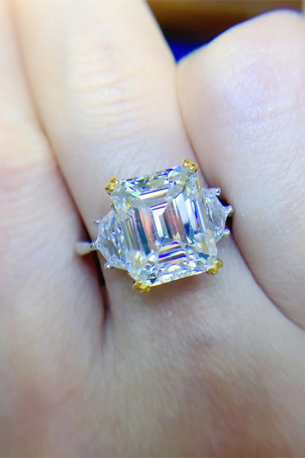 5 Carat Moissanite Sterling Silver Ring in Silver - women's ring