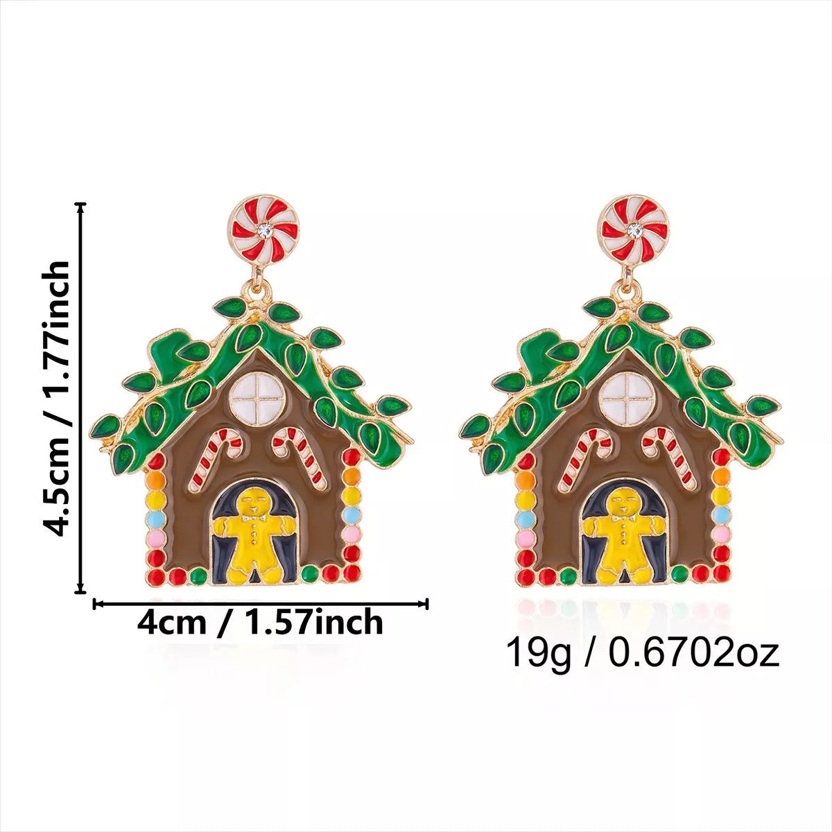 Christmas Rhinestone Earrings - alternate earring view