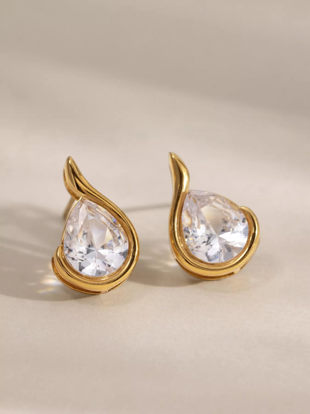 Teardrop Stud Earrings - alternate earring view