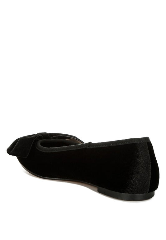 Velvet Bow Ballerinas