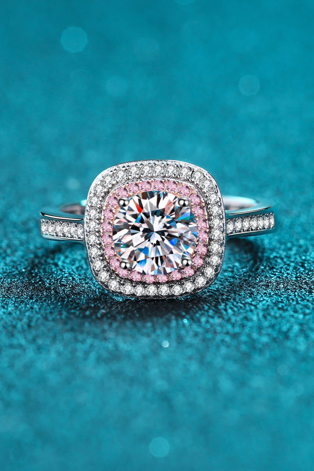 Need You Now Moissanite Ring in Silver/Pink - women's ring