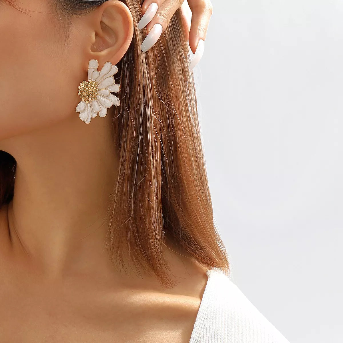 Flower Stud Earrings - alternate earring view