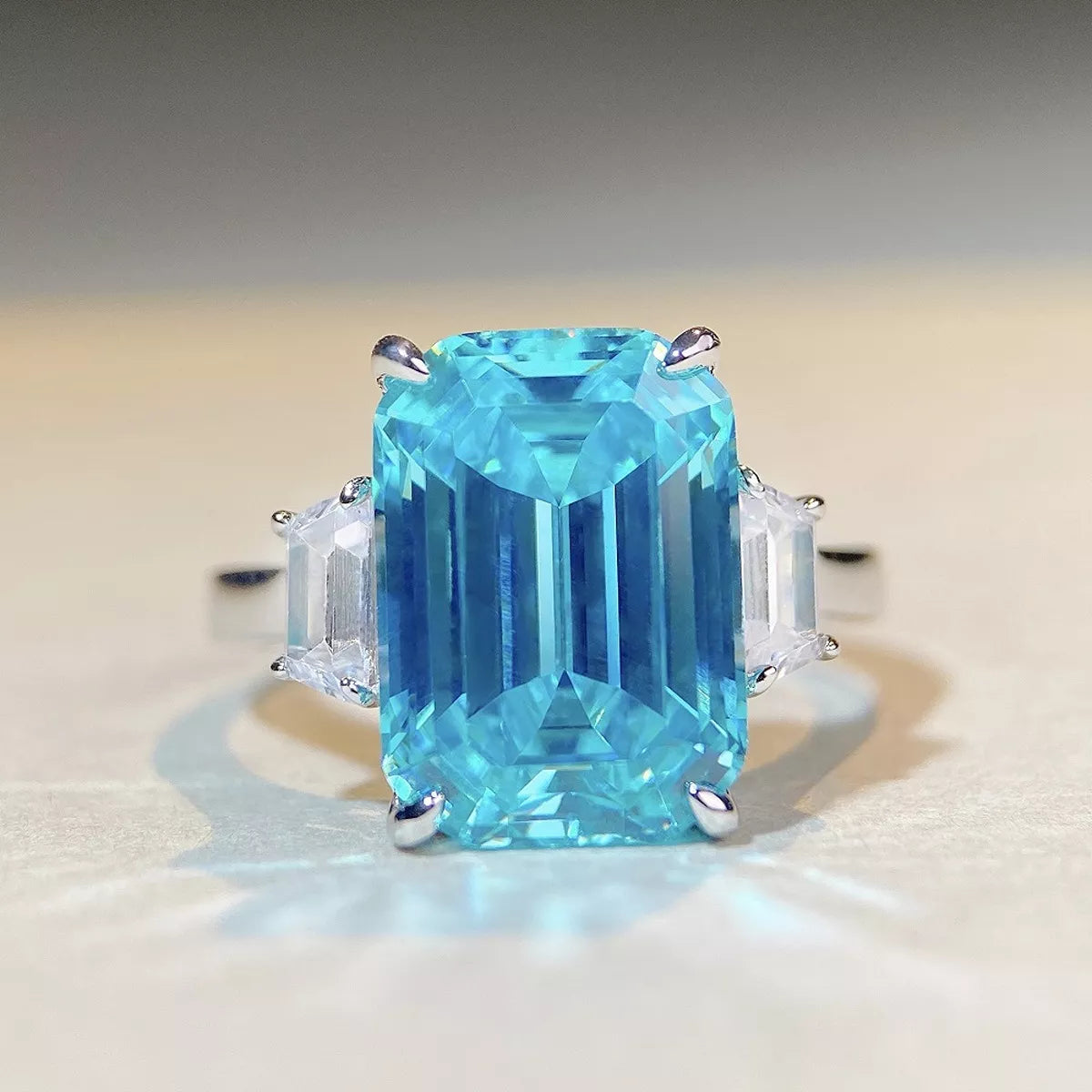 Sterling Silver Geometric Ring - alternate ring view