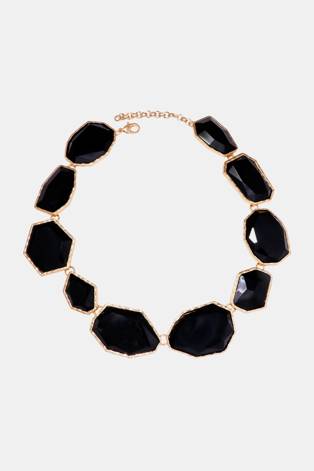 Geometric Shape Zinc Alloy Frame Resin Necklace - alternate necklace view