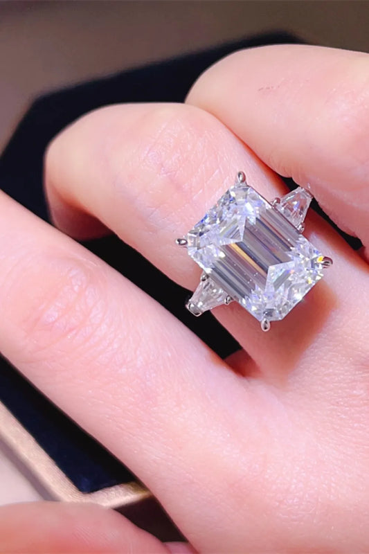 5 Carat Moissanite Sterling Silver Ring in Silver - women's ring