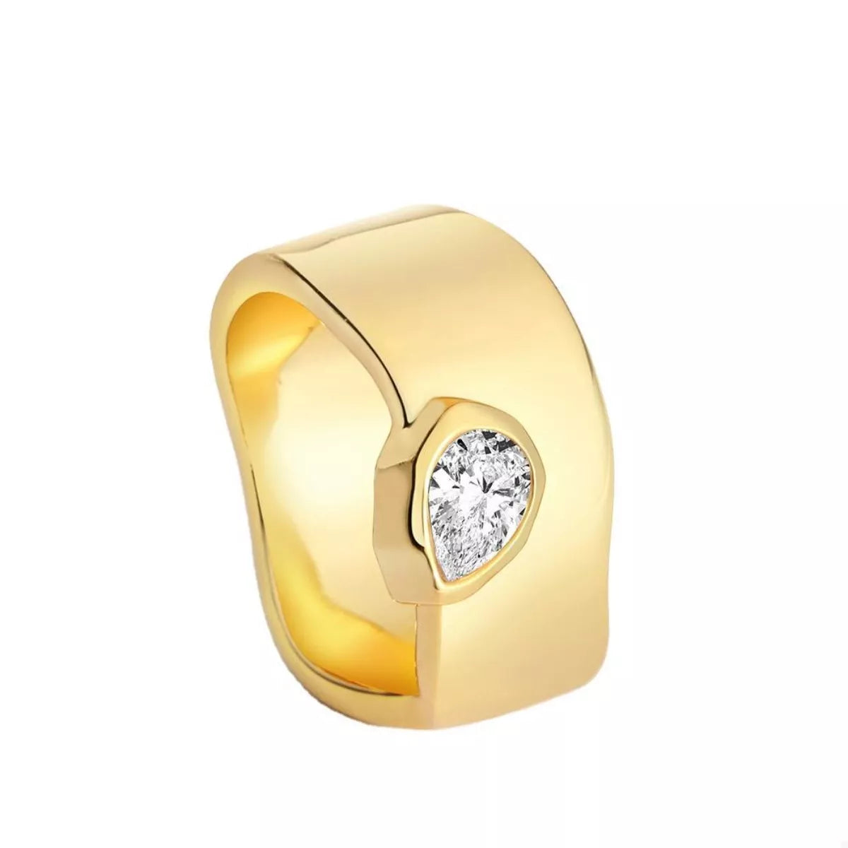 18K Gold-Plated Minimalist Design Ring - alternate ring view