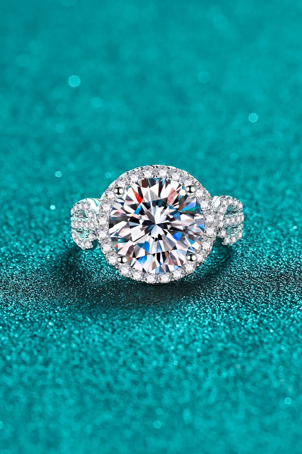 5 Carat Moissanite Sterling Silver Ring in Silver - women's ring