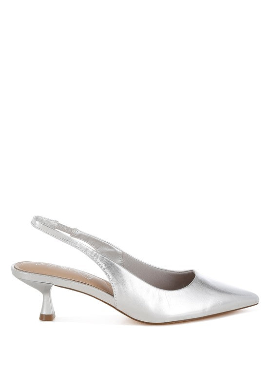 Kitten Heel Slingback Sandals
