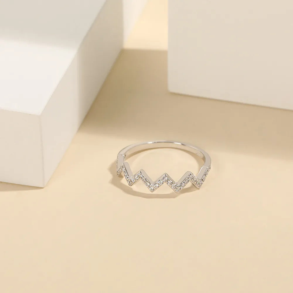 Wave Shape Sterling Silver Ring in Silver - women's ring