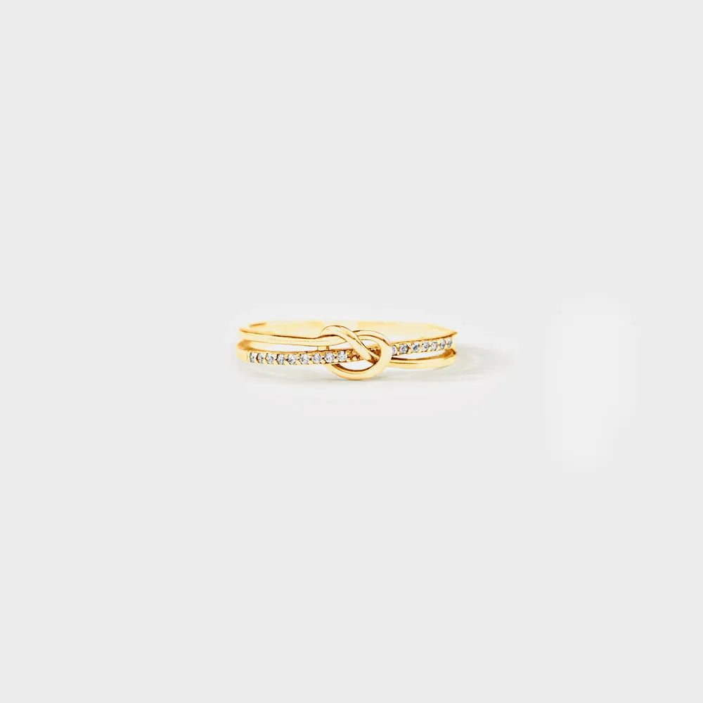Sterling Silver Double-Layered Knot Ring in Silver - women's ring