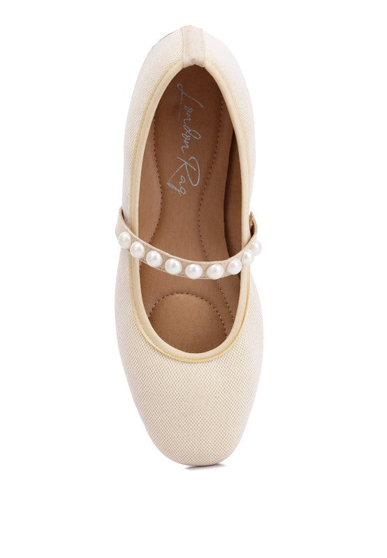 Pearl Strap Ballerina Flats