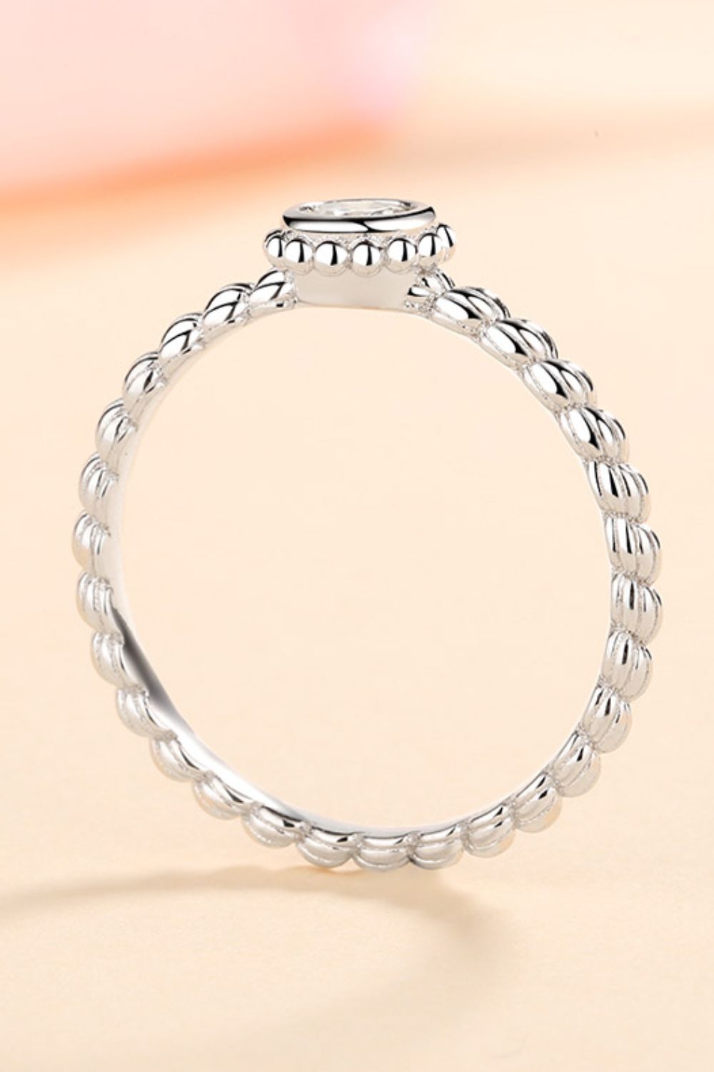 Moissanite Rhodium-Plated Ring in Silver - women's ring