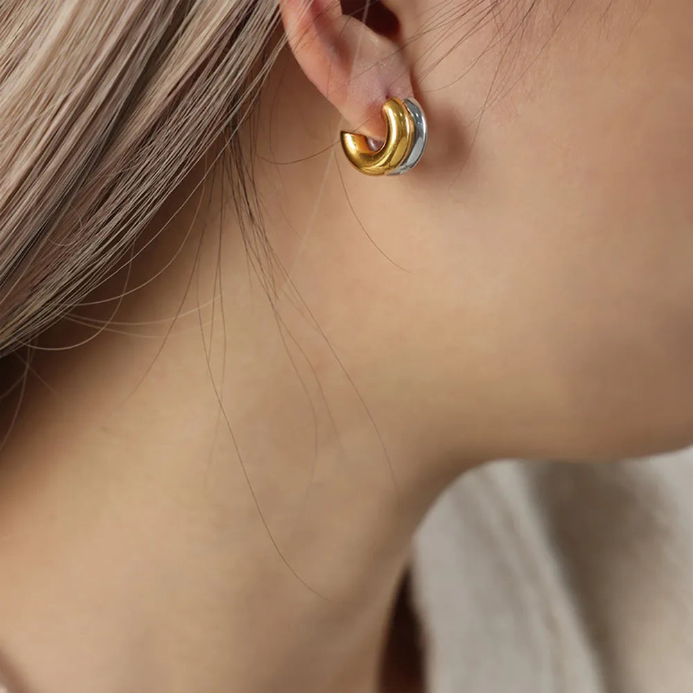 18K Gold-Plated C-Hoop Earrings - alternate earring view