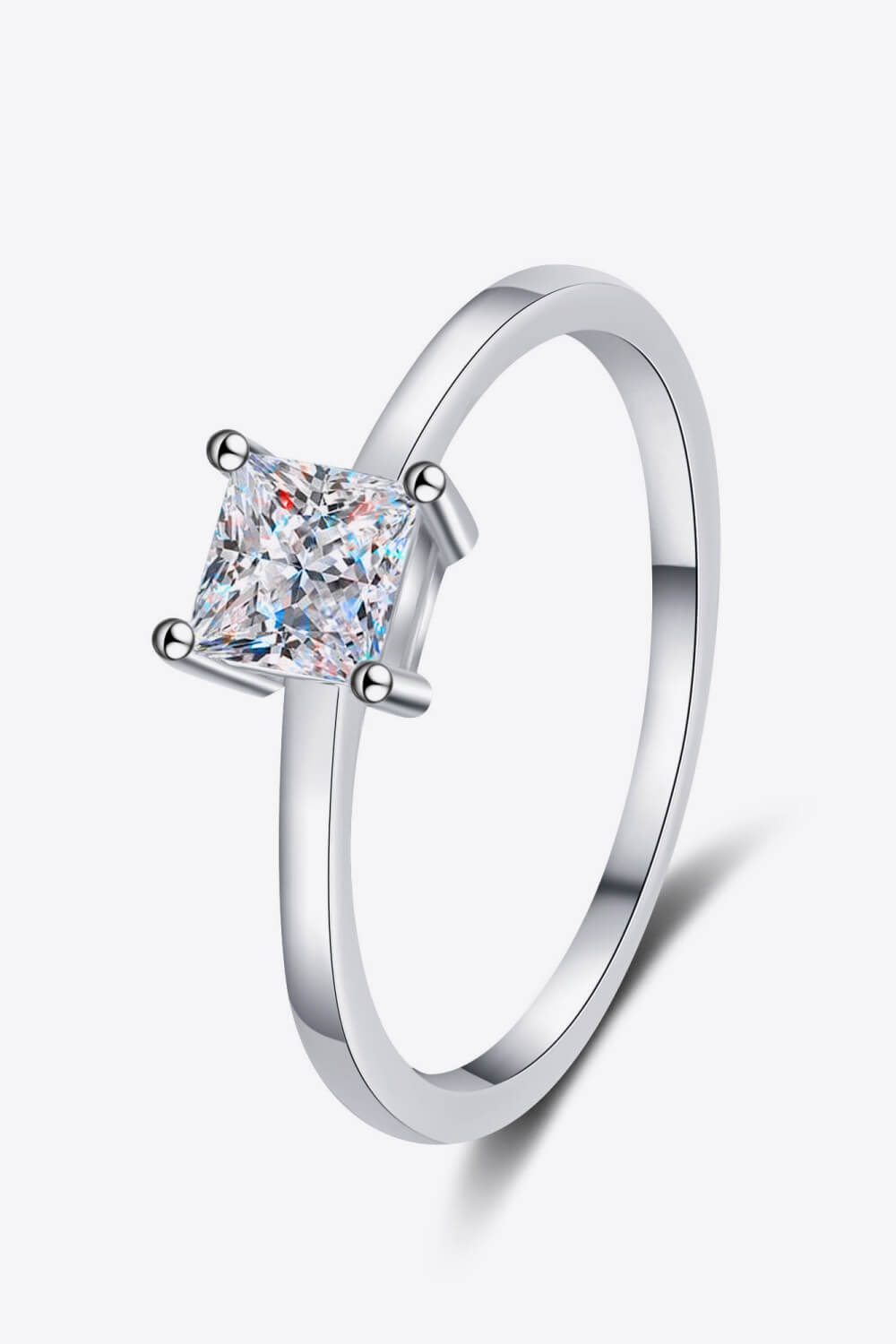 Sterling Silver Moissanite Solitaire Ring in Silver - women's solitaire ring