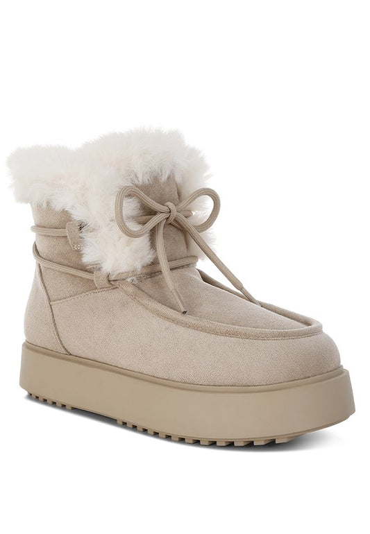 Faux Fur Flatform Boots