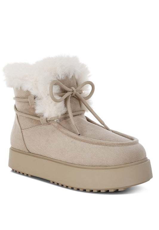 Faux Fur Flatform Boots