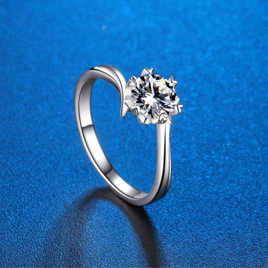 1 Carat Sterling Silver Moissanite Ring - alternate ring view