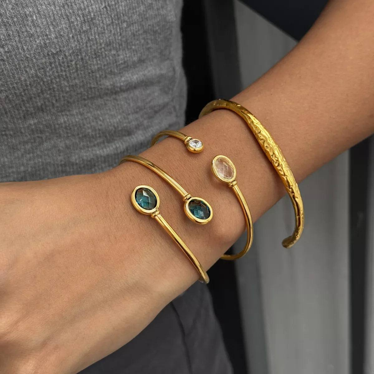 18K Gold-Plated Open Cuff Bracelet - alternate jewelry view